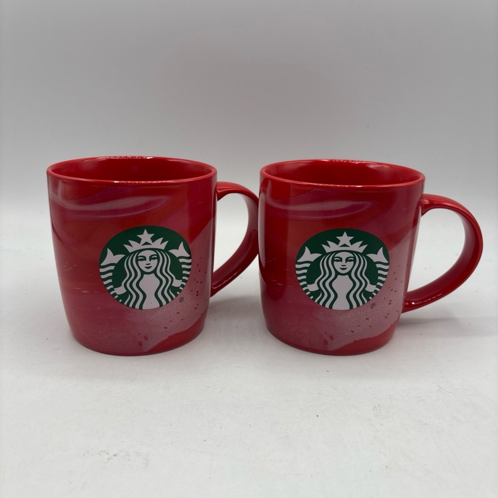 Starbucks Red Green Coffee Tea Mugs 11oz Set of 2